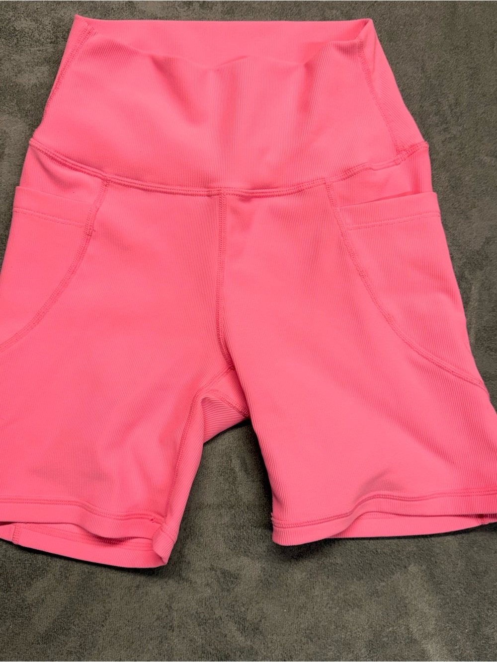 WILO High-Waist Bike Shorts in Bright Pink with Pockets